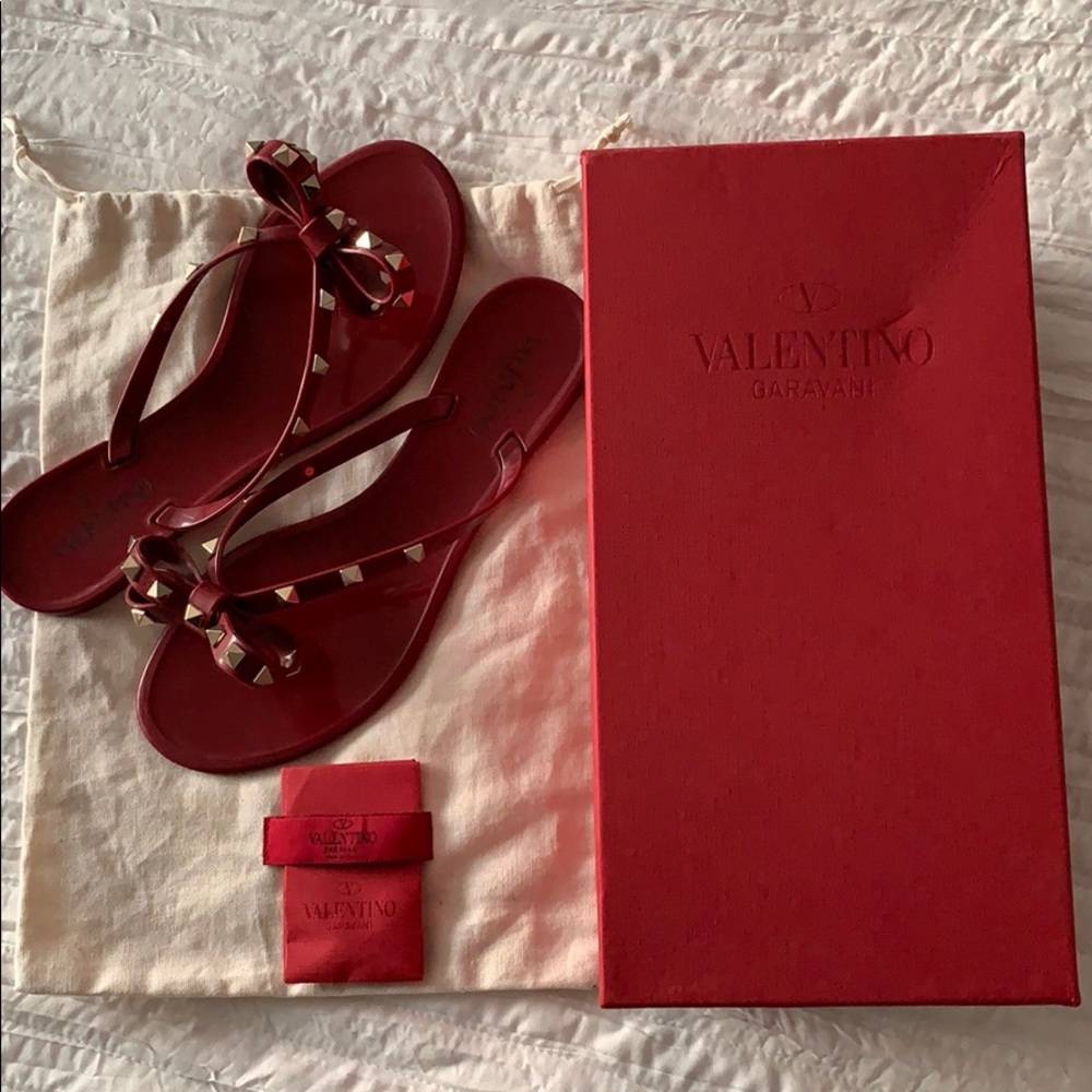 Valentino Garavani Rockstud PVC Jelly Thong Sandal
